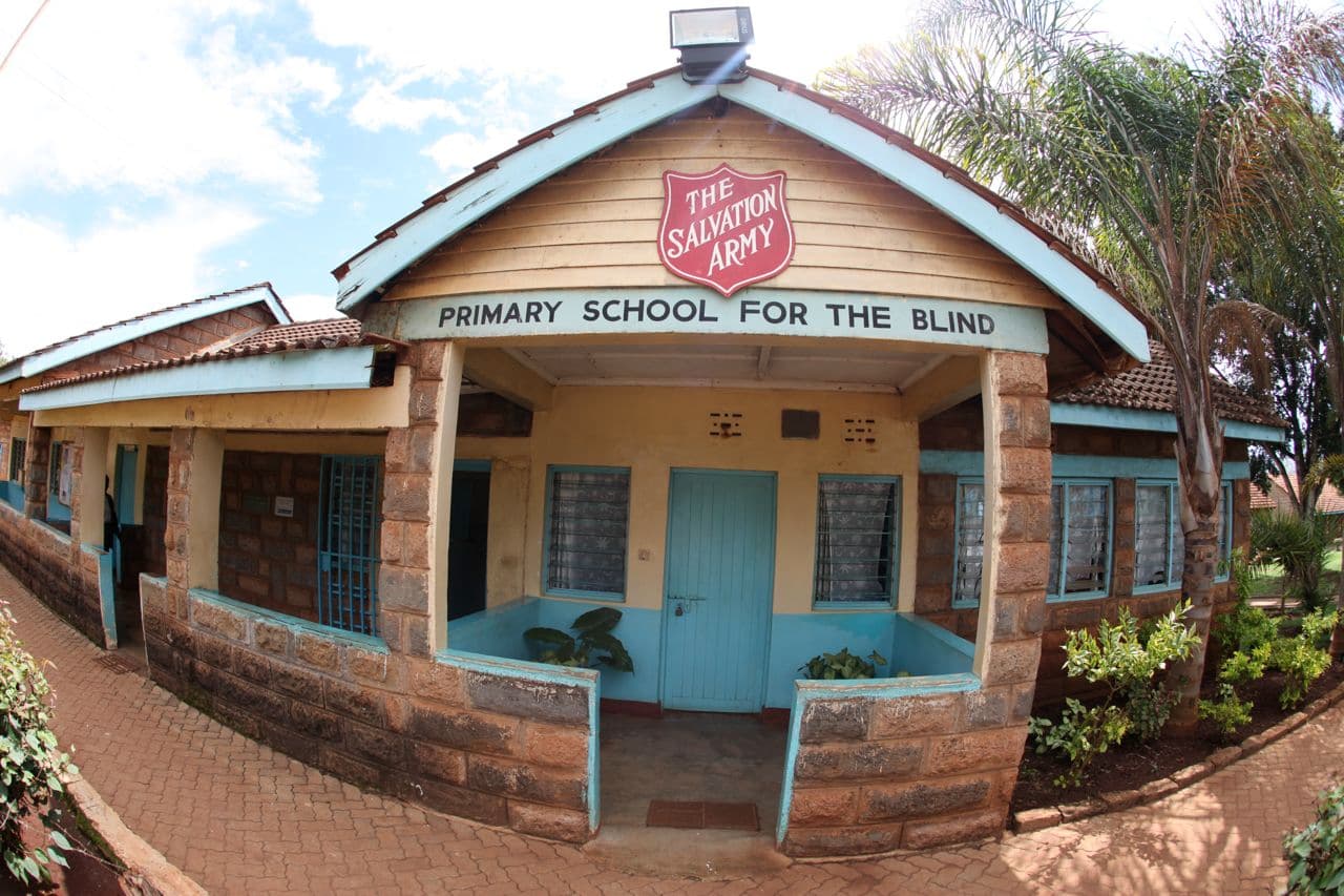 A photo of a school written The Salvation Army Primary School for the Blind